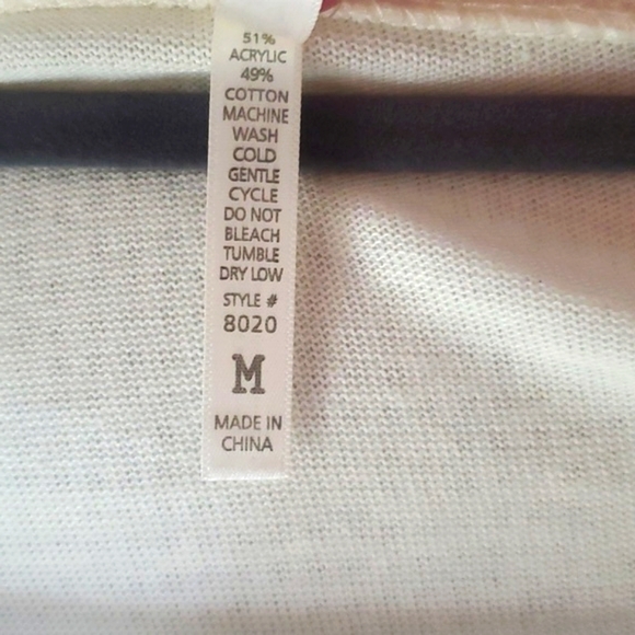 Womens Col Story cream white button down long-sleeved long sweater top sz medium - Picture 3 of 4